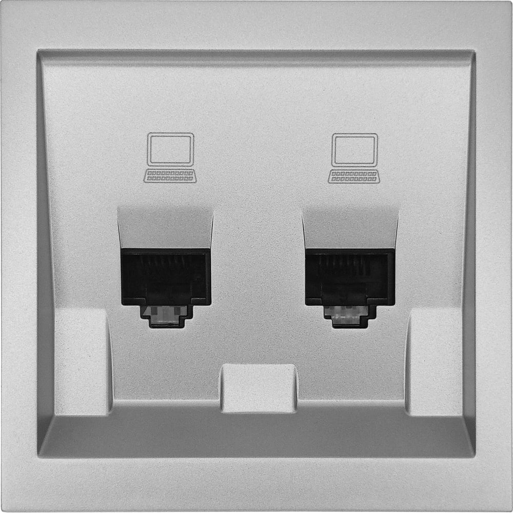 Изображение товара Розетка компьютерная Lezard серый матовый 704-7488-141 монтаж встраиваемая RJ45