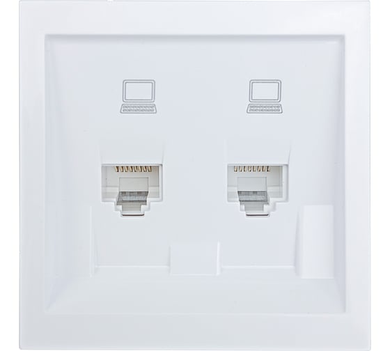 Изображение товара Розетка 2-ая компьютерная Lezard белая 704-0288-141