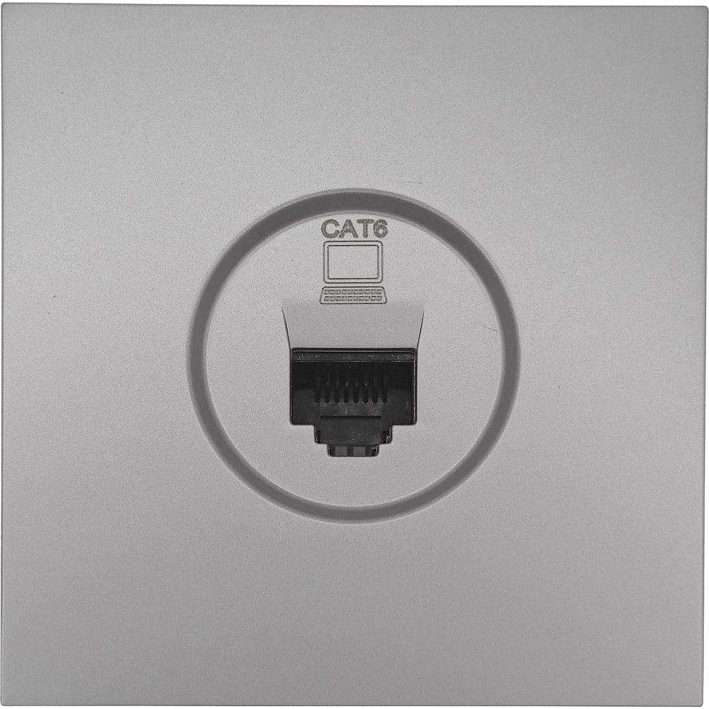 Изображение товара Розетка компьютерная Lezard ZIMA серый матовый 1 гнездо RJ45 встраиваемая