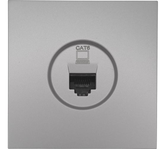 Изображение товара Розетка компьютерная Lezard ZIMA серый матовый 140 704-7488-140