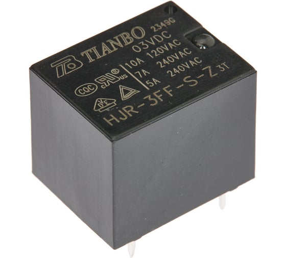 Изображение товара Реле электромагнитное Tianbo RELAY (100 шт/упак) HJR-3FF-3VDC-S-Z 91246