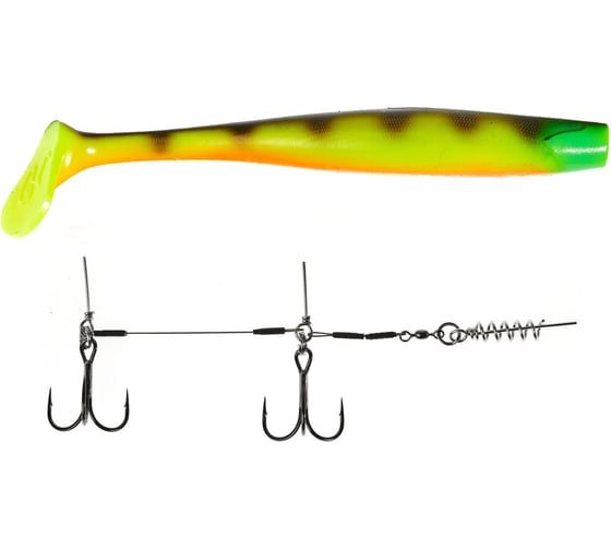 Изображение товара Виброхвосты LUCKY JOHN LJ 3D BBS Series KUBIRA SWIM SHAD 9,0in, цвет PG30 1шт.+Stinger L 140433SET-PG30