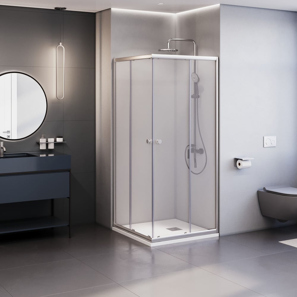 Изображение товара Душевой уголок RGW 90х90х185 TN-206-J квадрат хром прозрачное стекло