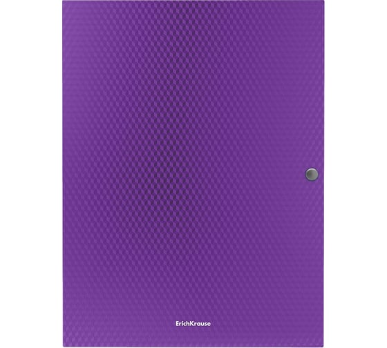 Изображение товара Пластиковая папка на кнопке ErichKrause Diamond Vivid, с 3 клапанами, 8 мм, A4, ассорти (в пакете по 4 шт) 50408