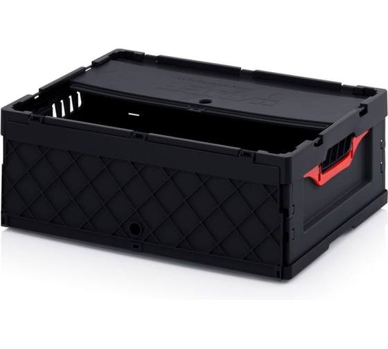 Изображение товара Складной антистатический ящик Дигрус с крышкой 600х400х220 мм АнтСК6422-Ч/Д