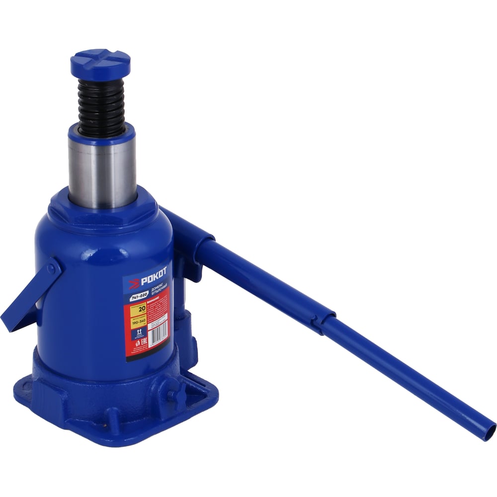 Изображение товара Домкрат бутылочный РОКОТ 20 т 190-340 мм Гидравлический