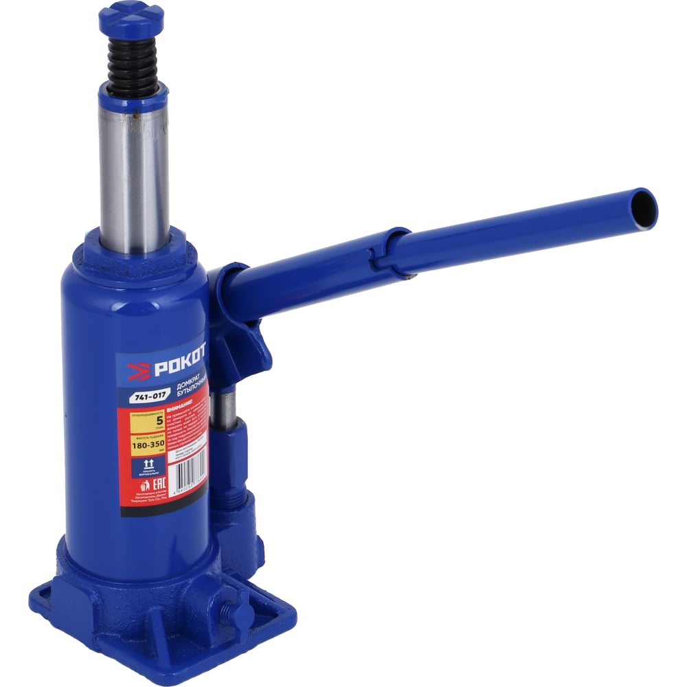 Изображение товара Домкрат бутылочный РОКОТ 5 т высотой 180-350 мм
