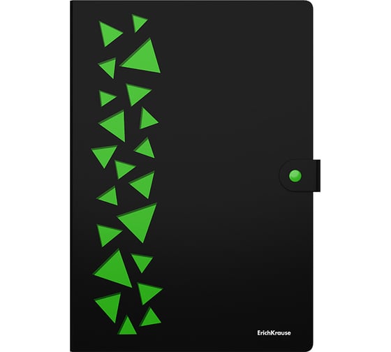 Изображение товара Пластиковая папка-картотека ErichKrause Matt Accent на кнопке с 4 отделениями, с перфорацией, A4, ассорти (в пакете по 4 шт) 61210