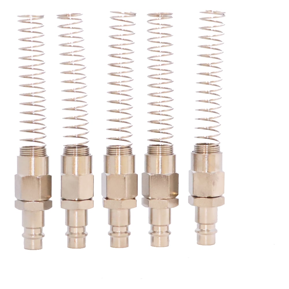 Изображение товара БРС KraftWell папа с пружиной для шланга 8x12 мм 5 шт KRW-QCS0812M-5