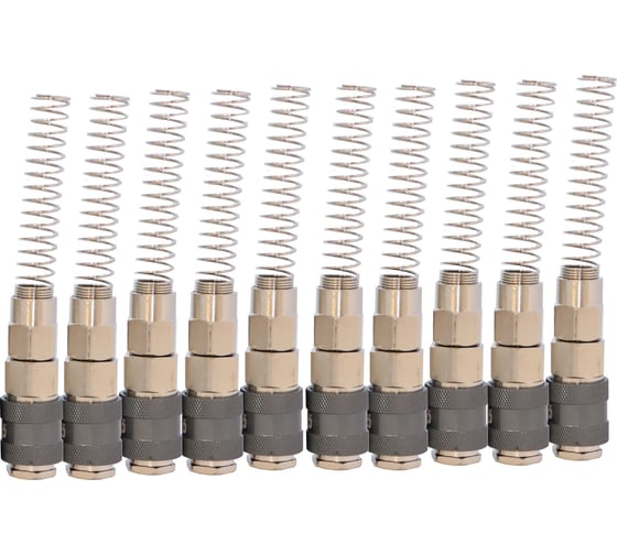 Изображение товара БРС KraftWell мама c пружиной для шланга 8x12 мм, 10 шт KRW-QCS0812F-10