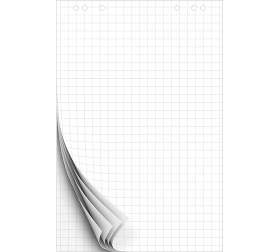 Изображение товара Блокнот для флипчарта OfficeSpace 67,5х98 см, 10 листов, клетка, 80 г/м2 257321