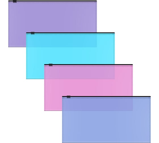 Изображение товара Zip-пакет пластиковый ErichKrause Fizzy Vivid, Travel, полупрозрачный, ассорти, 12 шт 47075