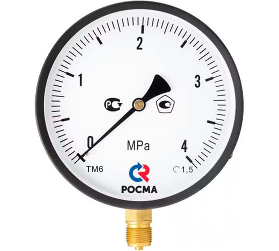 Изображение товара Общетехнический манометр РОСМА ТМ-610Р.00 (0-0.1МПа) ДК150 G1/2, класс точности 1.5 D070-06258