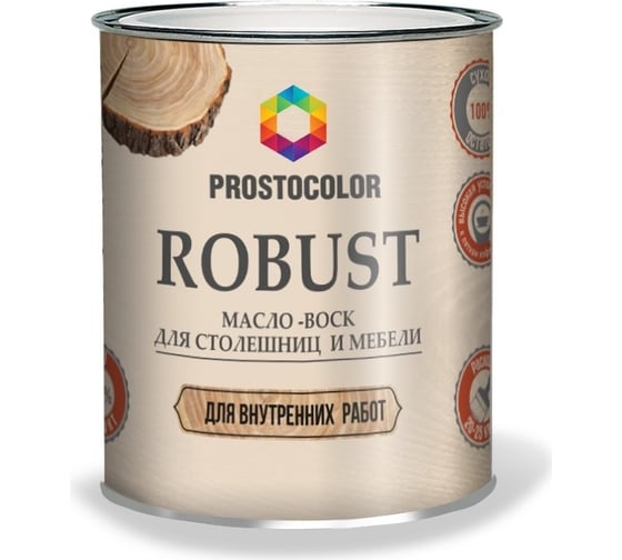 Изображение товара Масло для столешниц и мебели ПРОСТОКОЛОР ROBUST дуб, 0.75 л 57984