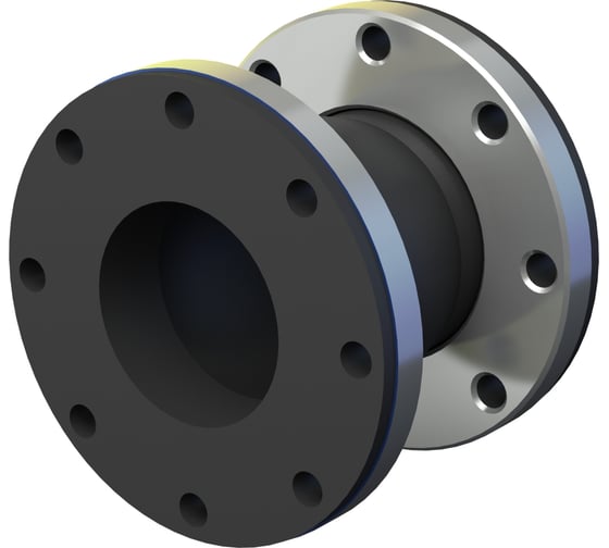 Изображение товара Резиновый фланцевый компенсатор СИБРЕЗИНОТЕХНИКА Резинокордная компенсационная вставка Ду-100 (L 160) EPDM Ру-10 4687206157781