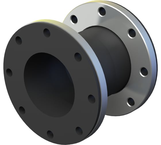 Изображение товара Резиновый фланцевый компенсатор СИБРЕЗИНОТЕХНИКА Резинокордная компенсационная вставка Ду-150 (L 220) EPDM Ру-16 4687206157835