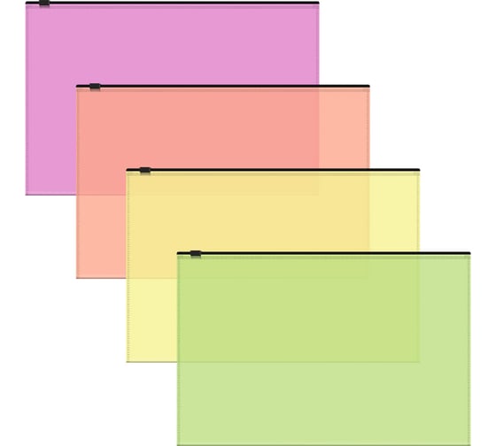 Изображение товара Zip-пакет пластиковый ErichKrause Fizzy Neon, B5, полупрозрачный, ассорти, 12 шт 47073