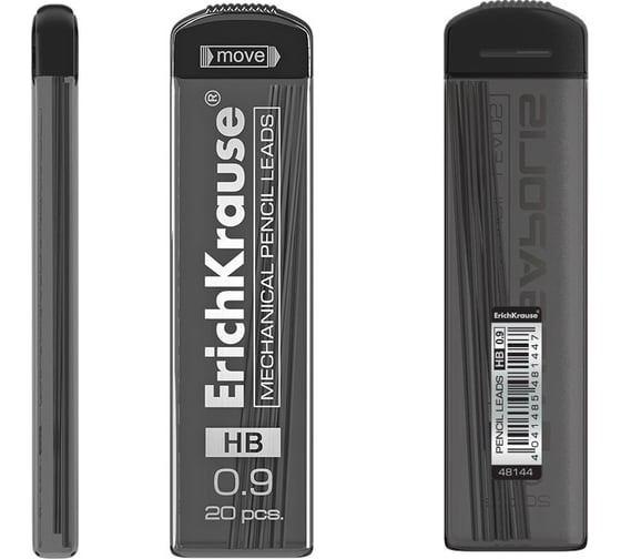 Изображение товара Грифели для механических карандашей ErichKrause 0.9 мм, HB (в футляре 20 шт.) 48144