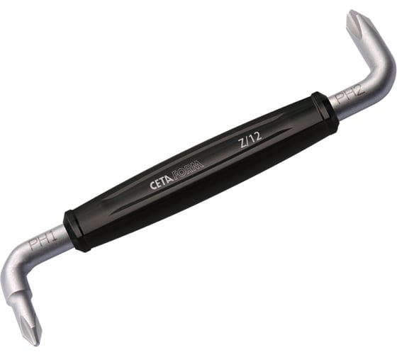 Изображение товара Отвёртка двусторонняя CETA FORM изогнутая крестообразный шлиц PH1/PH2x20 мм, длина 110мм, Z/12