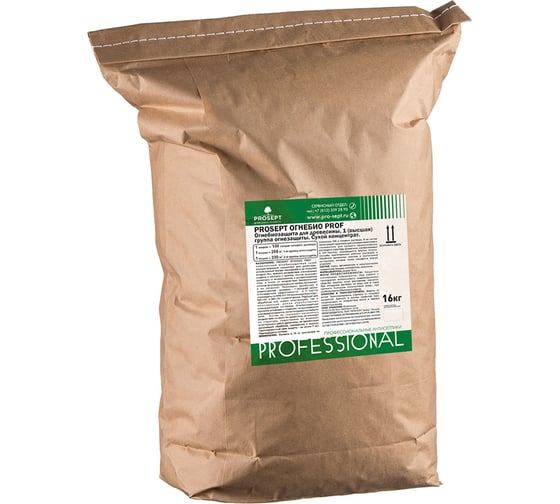 Изображение товара Огнебиозащита для древесины PROSEPT ОГНЕБИО 1 - концентрат, 16 кг, мешок  (100 л готового раствора) 075-16