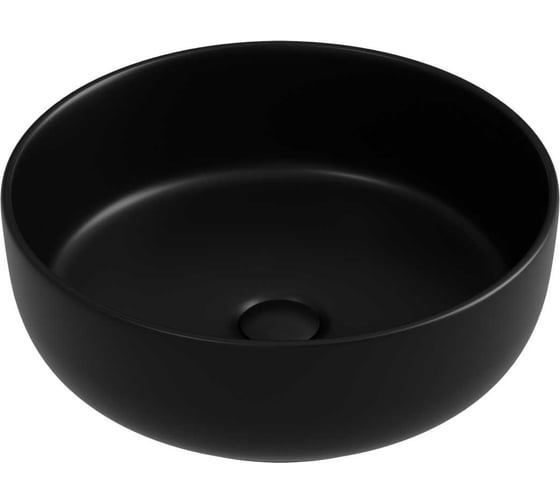Изображение товара Раковина накладная круглая Ceramicanova Taycan диаметр 375 мм, высота 140 мм, черная матовая CN12003MB