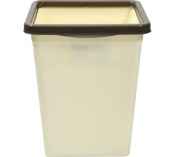 Изображение товара Ведро для мусора с фиксатором квадратное МУЛЬТИДОМ 8,5л (слон.кость/шоколад) 940 826