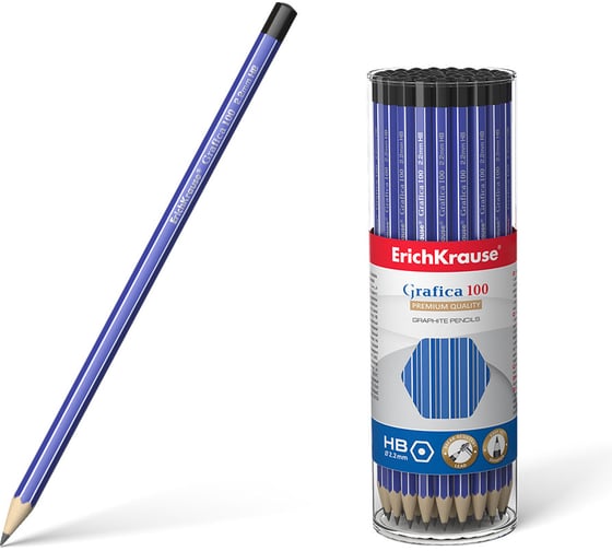 Изображение товара Чернографитный шестигранный карандаш ErichKrause Grafica 100 HB (в тубусе по 42 шт.) 45483