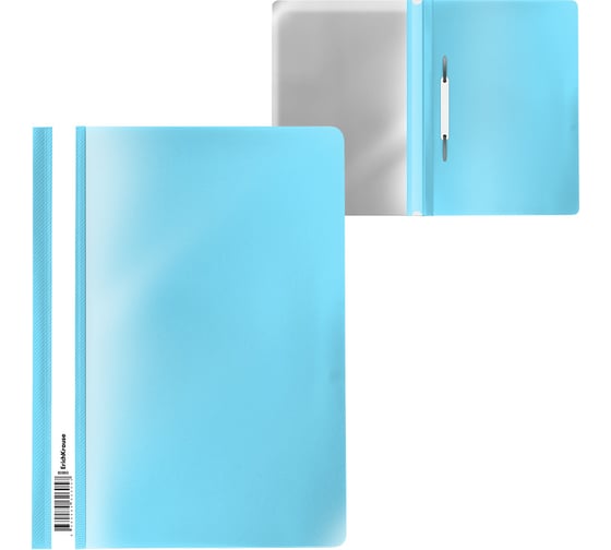 Изображение товара Папка-скоросшиватель пластиковая ErichKrause Diagonal Pastel, A4, голубой в пакете по 20 шт 53657