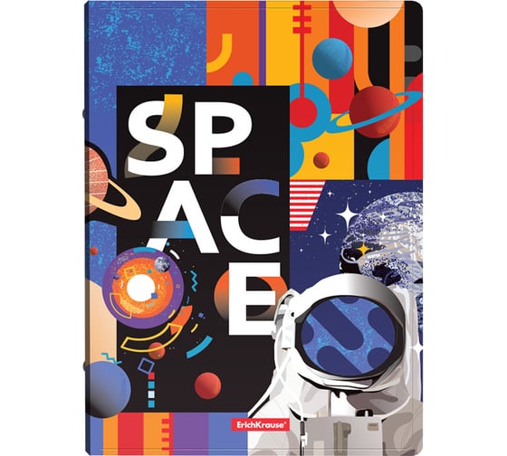 Изображение товара Папка-скоросшиватель пластиковая ErichKrause с пружинным механизмом Cosmonaut, A4 в пакете по 4 шт 54315