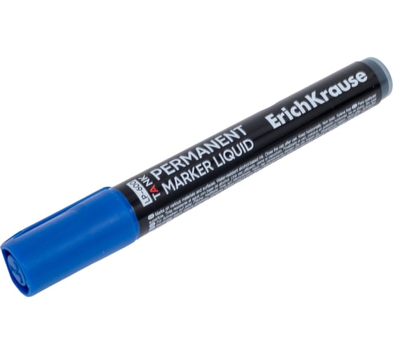 Изображение товара Перманентный маркер ErichKrause с жидкими чернилами LP-600 Tank Liquid цвет чернил синий, в коробке по 10 шт. 48770