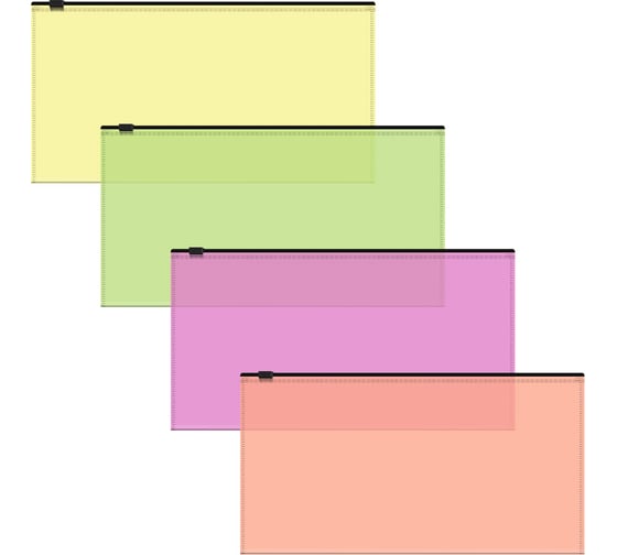 Изображение товара Zip-пакет пластиковый ErichKrause Fizzy Neon, Travel, полупрозрачный, ассорти, 12 шт 47076