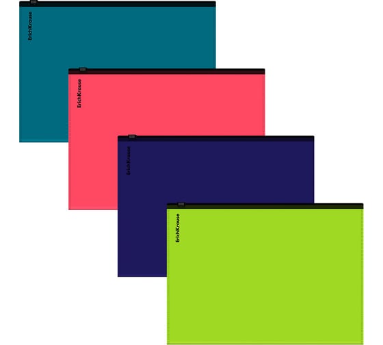 Изображение товара Zip-пакет пластиковый ErichKrause Soft Reef, A5+, непрозрачный, ассорти, 12 шт 62960