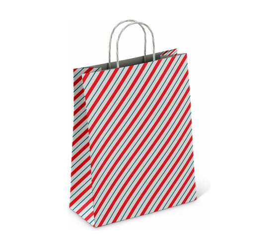 Изображение товара Крафт пакет бумажный ОФИСМАГ Узкая полоса 26х15х35 см, с кручеными ручками, плотность 100 гр/м2, белый 113228 701007