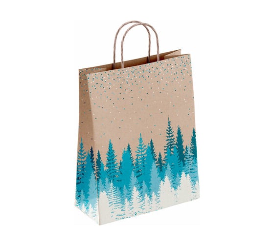 Изображение товара Крафт пакет бумажный ОФИСМАГ Лес 26х15х35 см, с кручеными ручками, плотность 80 гр/м2 112498 701005