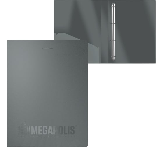 Изображение товара Папка ErichKrause на 4 кольцах пластиковая MEGAPOLIS®, 24 мм, A4, серый 49982