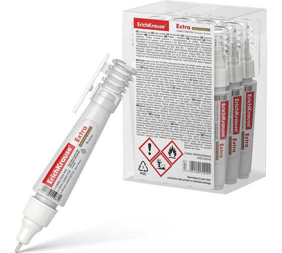 Изображение товара Ручка-корректор ErichKrause Extra, 4 мл в пластиковой коробке по 12 шт 55987