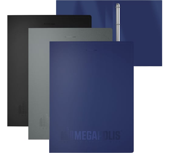 Изображение товара Папка на 4 кольцах пластиковая ErichKrause MEGAPOLIS, 35 мм, A4, ассорти, 4 шт 49984