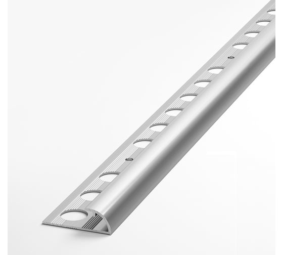 Изображение товара Профиль для плитки ЛУКА алюминиевый окантовочный, 7 мм, 2.7 м, анодированный, серебро УТ000013057