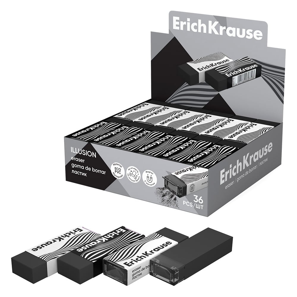 Изображение товара Ластик ErichKrause Illusion в коробке 36 шт