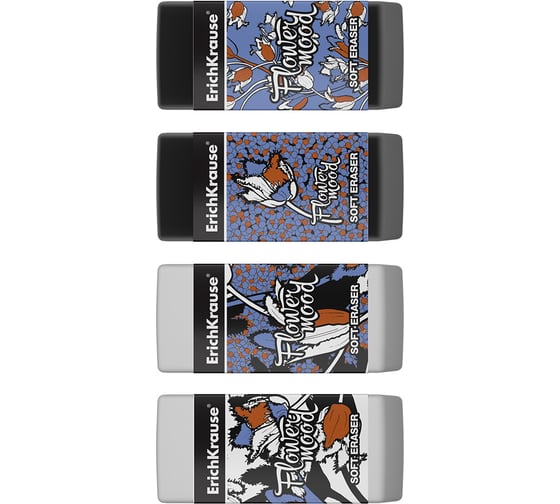 Изображение товара Ластик ErichKrause Tulips в коробке по 32 шт 55273