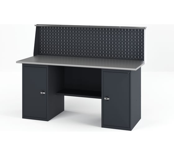 Изображение товара Верстак-стол GREENBERG  двумя тумбами с дверцей с перфопанелью 2000мм VERSTAK_Т2_P_2000