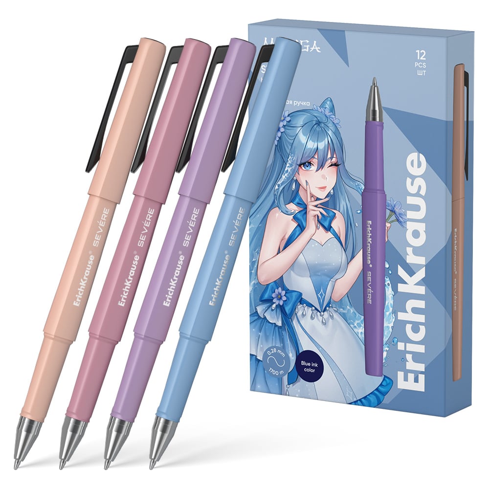 Изображение товара Ручка шариковая ErichKrause Severe Stick Manga 0.7, Super Glide Technology, цвет чернил синий (в пэт-боксе по 1 шт.) 61053