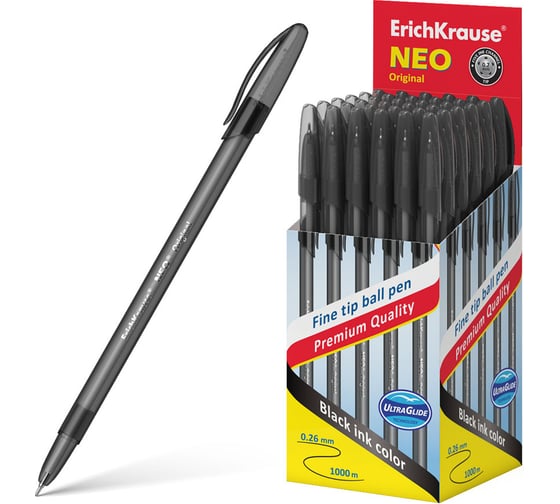Изображение товара Ручка шариковая ErichKrause Neo Stick Original 0.7, Super Glide Technology, цвет чернил черный (в коробке по 50 шт.) 46516
