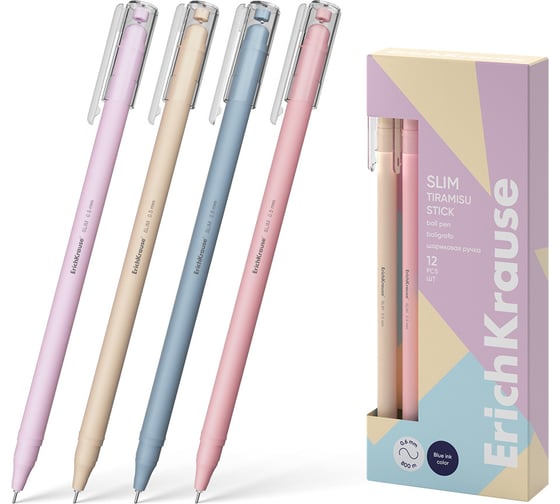 Изображение товара Ручка ErichKrause шариковая Тирамису 0,7, тонкий корпус, цвет чернил синий 61045