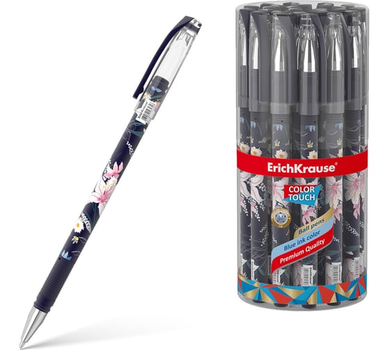 Изображение товара Ручка шариковая ErichKrause ColorTouch Stick Lily 0.7, цвет чернил синий (в тубусе по 24 шт.) 56131