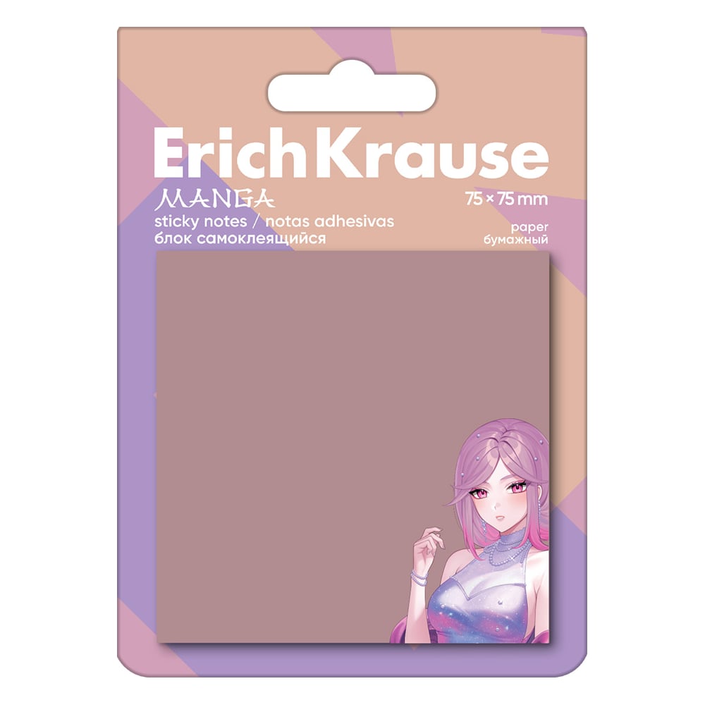 Изображение товара Самоклеящийся бумажный блок ErichKrause Manga 75х75 мм, 50 листов