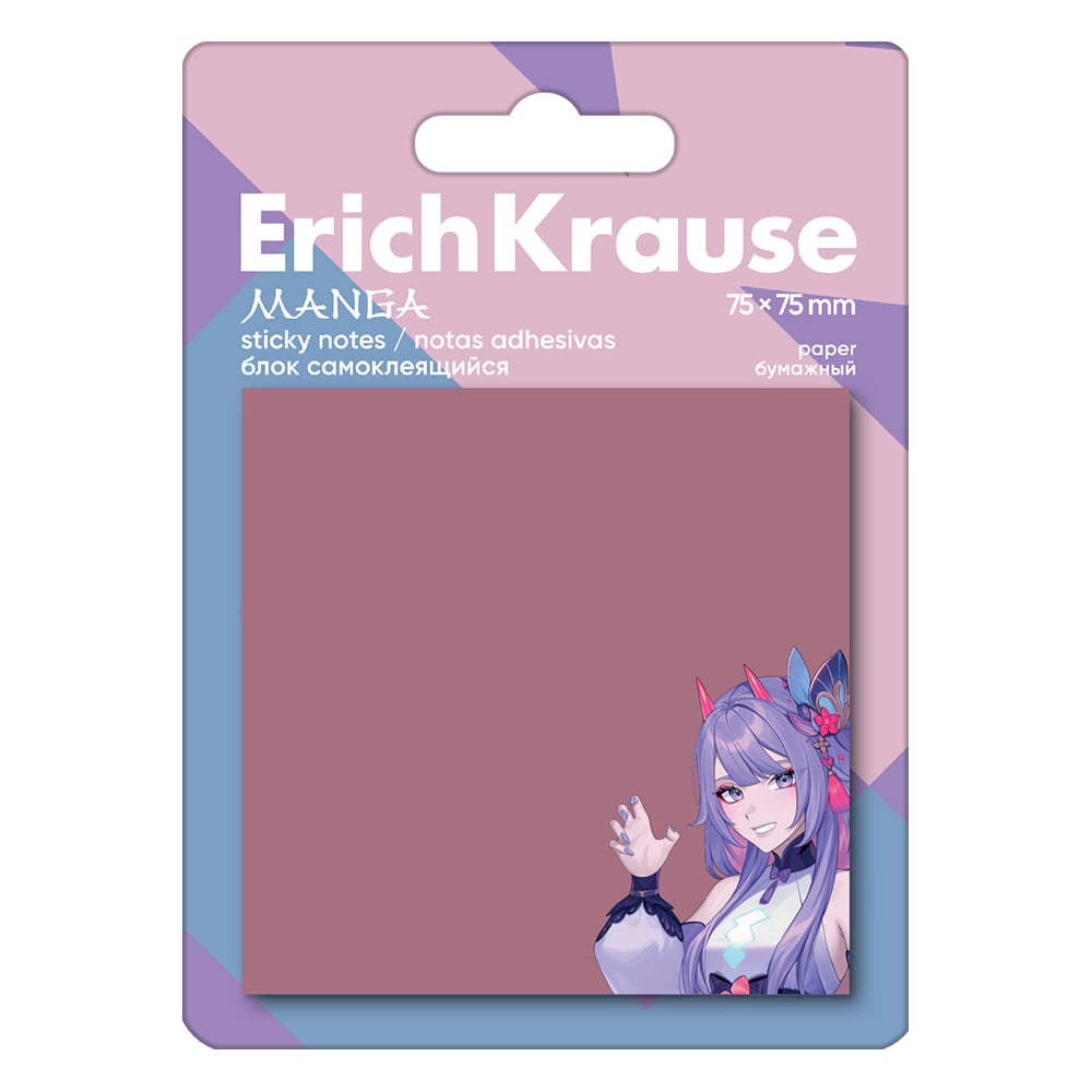 Изображение товара Блок самоклеящийся бумажный ErichKrause Manga, 75x75 мм, 50 листов 61666