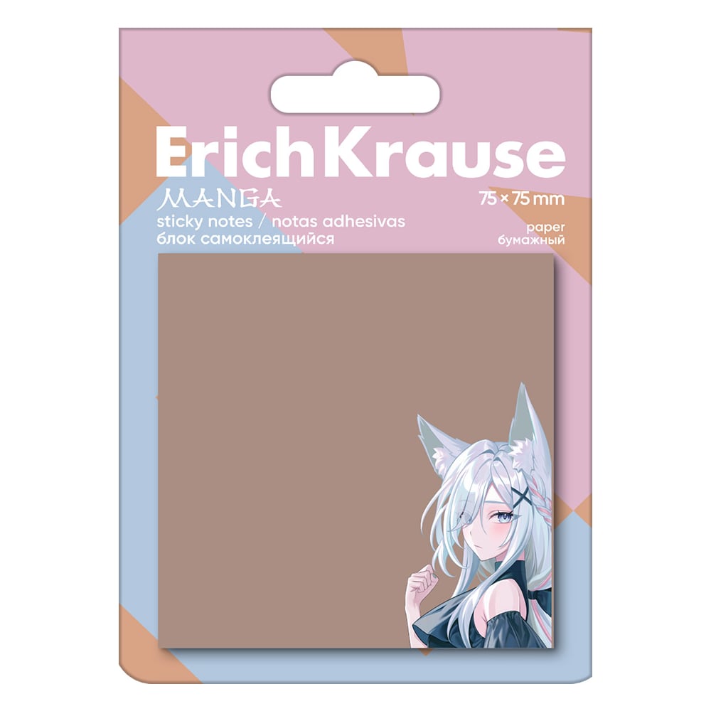 Изображение товара Блок самоклеящийся бумажный ErichKrause Manga 75x75 мм 50 листов