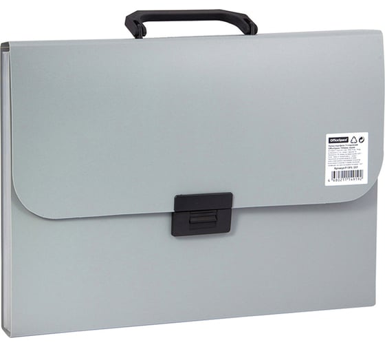 Изображение товара Папка-портфель OfficeSpace 13 отделений A4, 330х235х40 мм, 700 мкм, серый F13P3_337