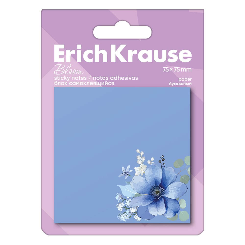 Изображение товара Блок самоклеящийся бумажный ErichKrause Pastel Bloom, 75x75 мм, 50 листов 61664